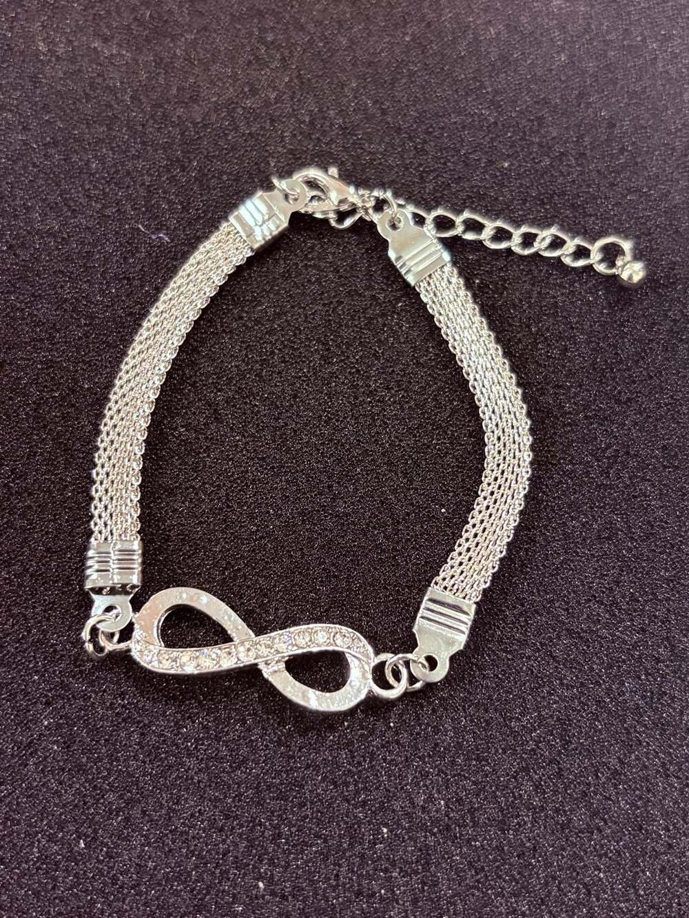 Rhinestone Infinity Bracelet - Picture 2 of 4
